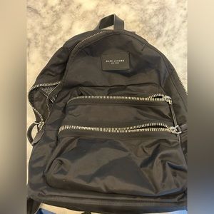 Black Marc Jacobs Nylon backpack, silver zippers, great condition